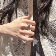 Wide Cross Zircon Ring
