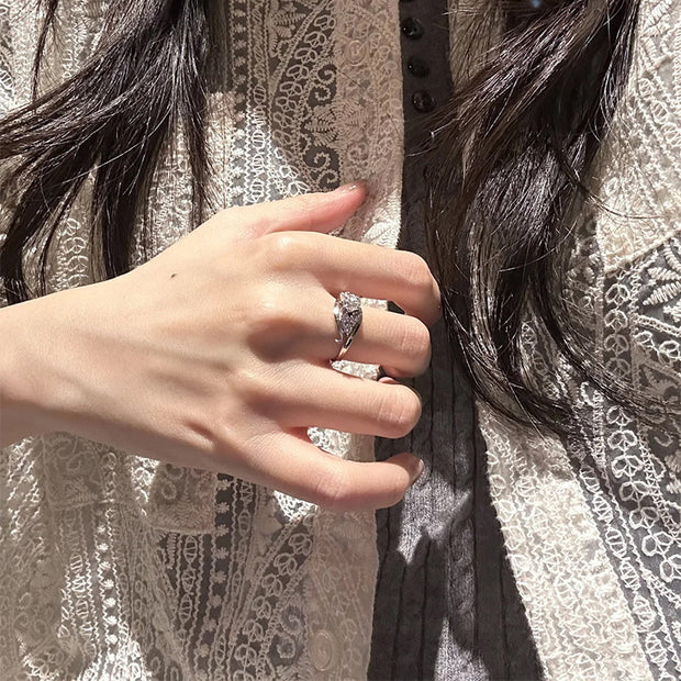 Wide Cross Zircon Ring