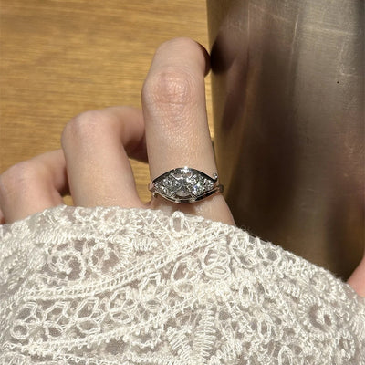 Wide Cross Zircon Ring