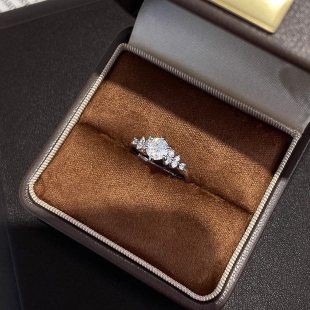 Shimmering Snowflake Adjustable Ring