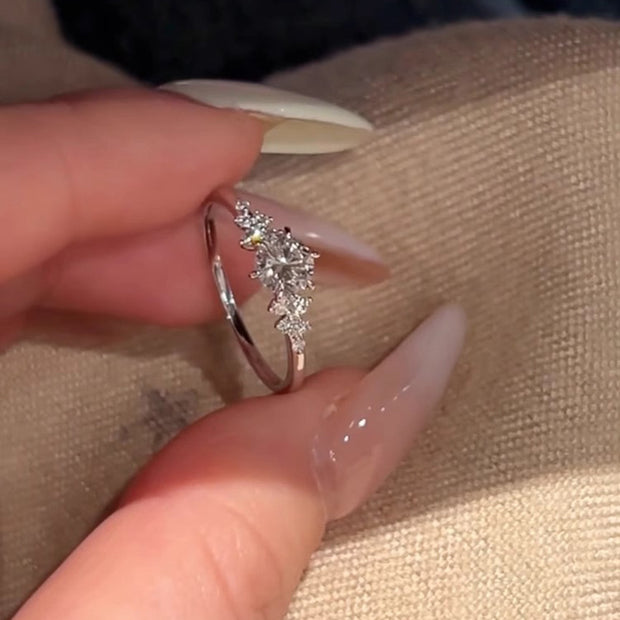 Shimmering Snowflake Adjustable Ring