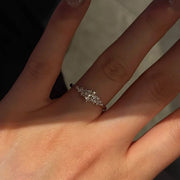 Shimmering Snowflake Adjustable Ring