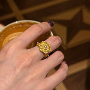 Golden Bloom Pearl Ring