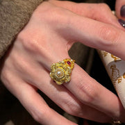 Golden Bloom Pearl Ring