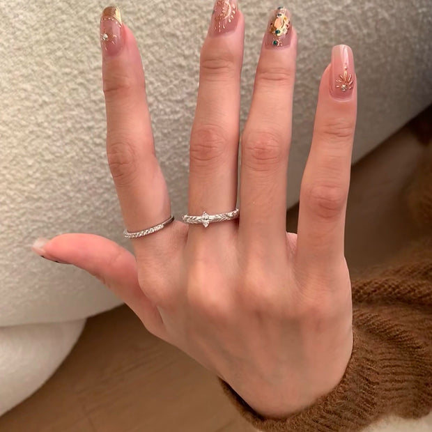 Brushed Silver Flower Ring