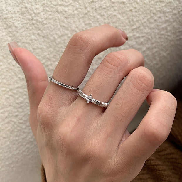 Brushed Silver Flower Ring