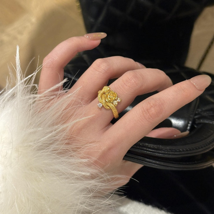 Rose Spirit Snake Wrap Ring