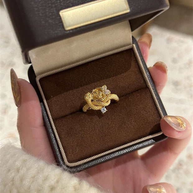 Rose Spirit Snake Wrap Ring