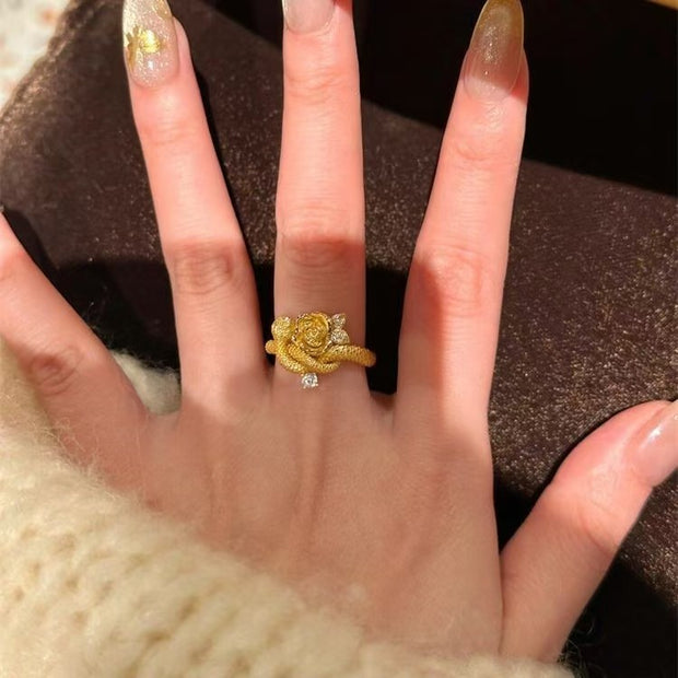 Rose Spirit Snake Wrap Ring