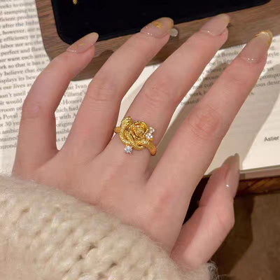 Rose Spirit Snake Wrap Ring