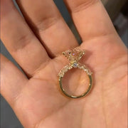 Aurora Moissanite Diamond Six Claw Ring