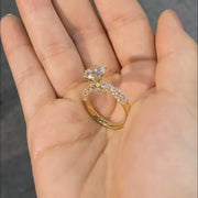 Aurora Moissanite Diamond Six Claw Ring