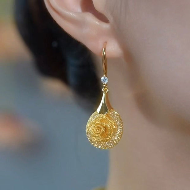 Mesh Rose Earrings