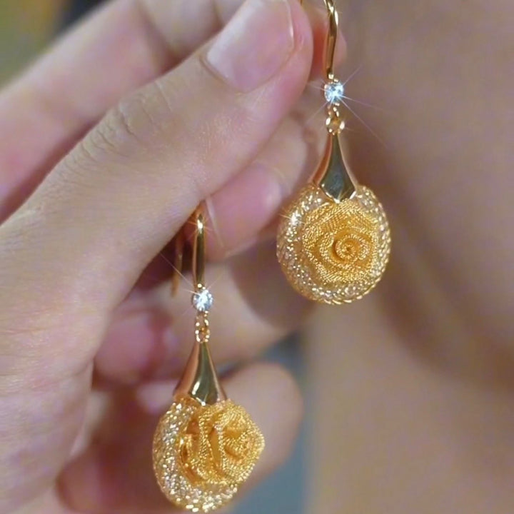 Mesh Rose Earrings