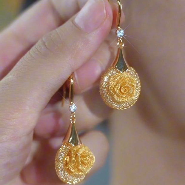 Mesh Rose Earrings