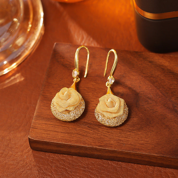 Mesh Rose Earrings