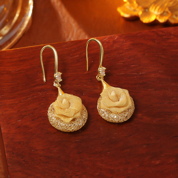 Mesh Rose Earrings