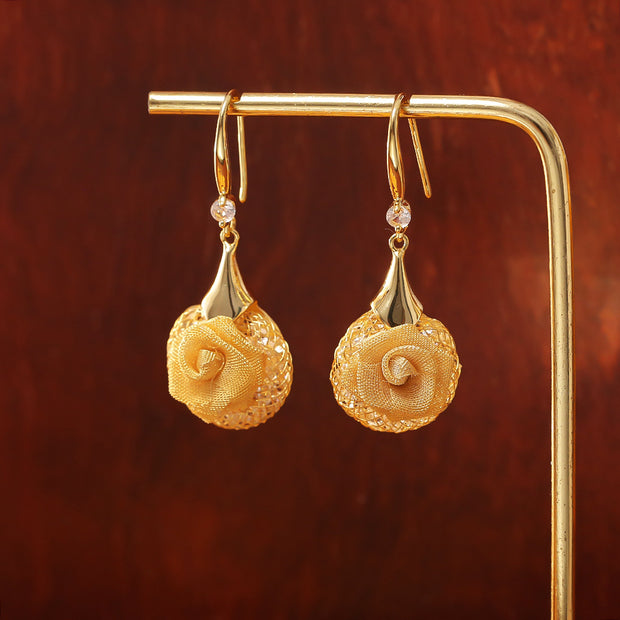 Mesh Rose Earrings