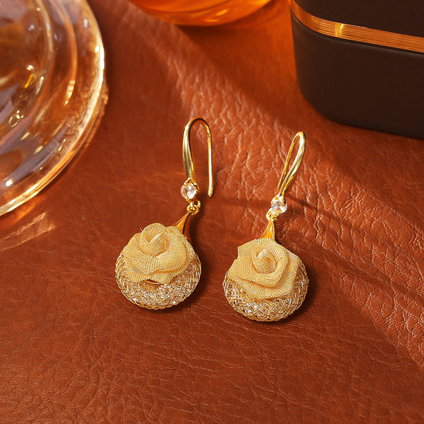 Mesh Rose Earrings