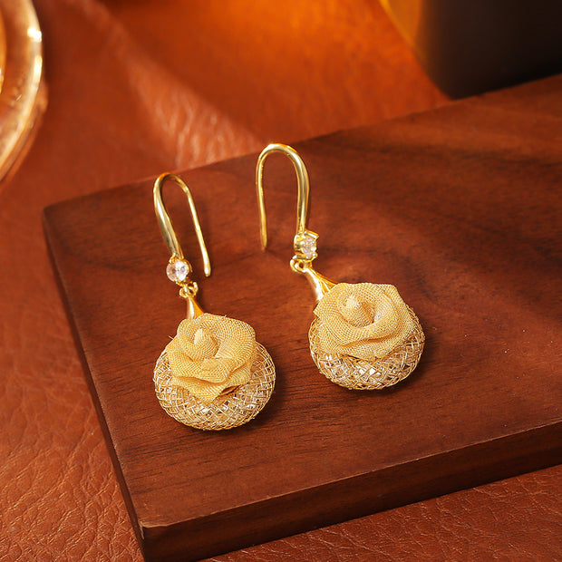 Mesh Rose Earrings