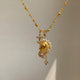 Unicorn Brushed Sparkling Rhinestone Starburst Necklace