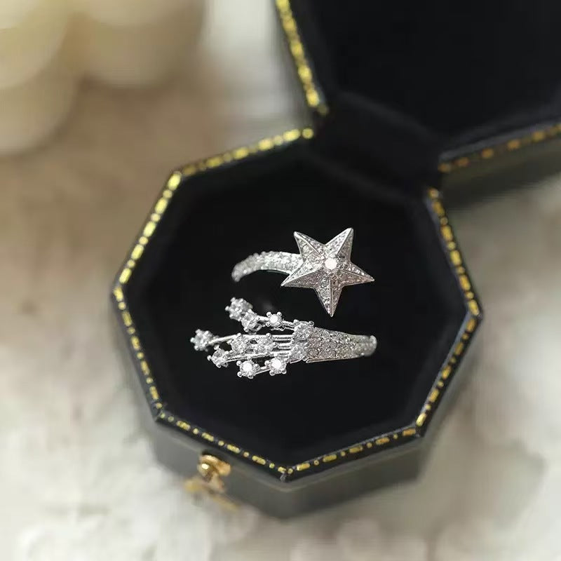 Shooting Star Pavé Bypass Ring