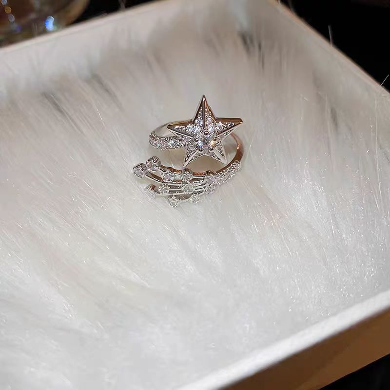 Shooting Star Pavé Bypass Ring