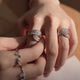 Sterling Silver Feather Pavé Zircon Ring