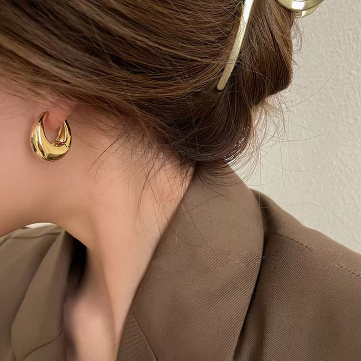 Minimalist Chunky Hoop Earrings