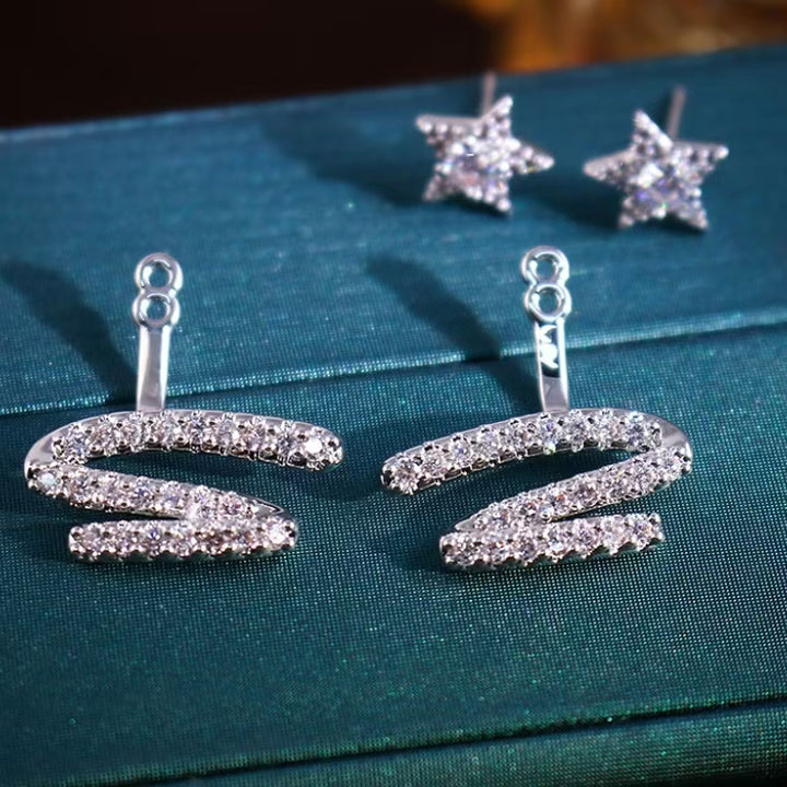 Shooting Star Zircon Hoop Earrings