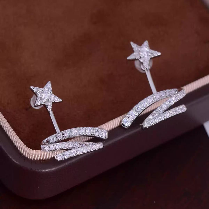 Shooting Star Zircon Hoop Earrings