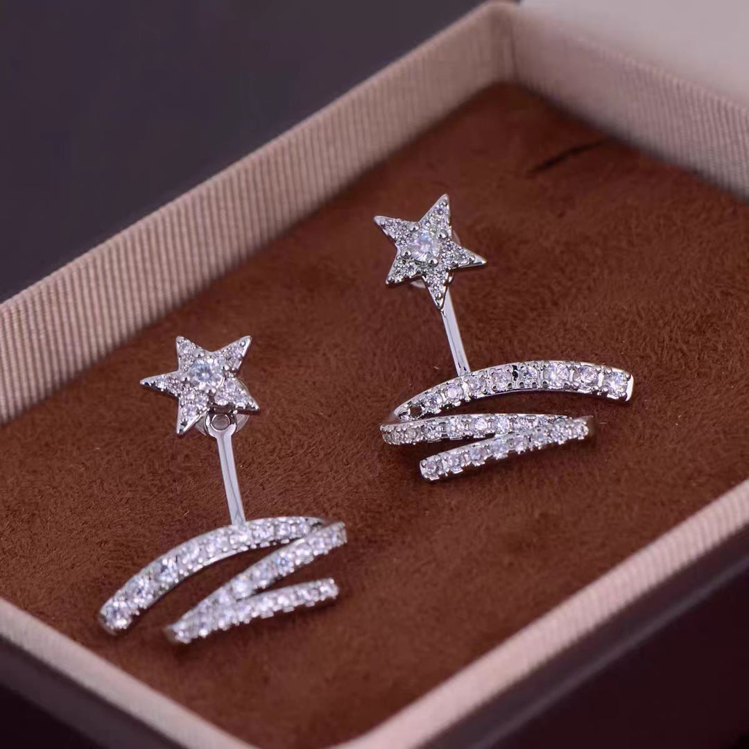Shooting Star Zircon Hoop Earrings