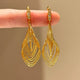 Layered Geometric Leaf Drop Earring