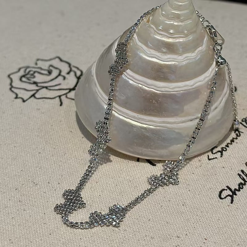 Sterling Silver Heart Link Necklace and Bracelet Set