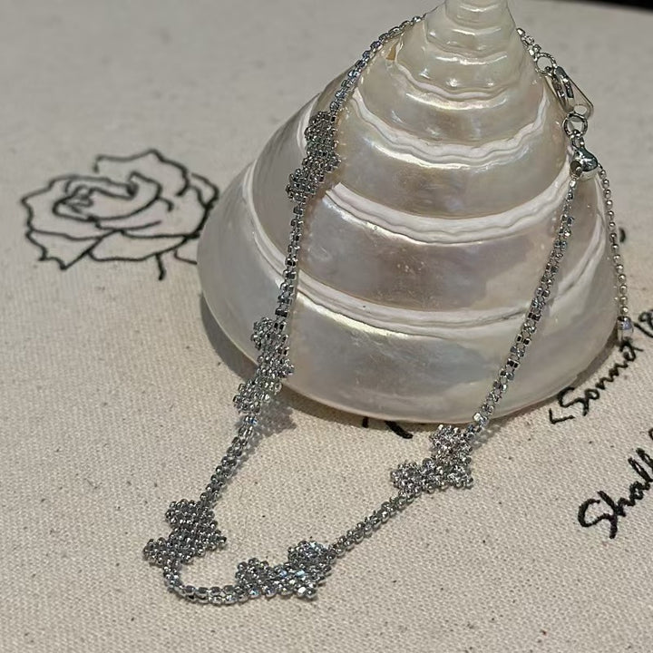 Sterling Silver Heart Link Necklace and Bracelet Set