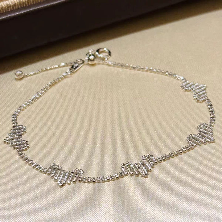 Sterling Silver Heart Link Necklace and Bracelet Set