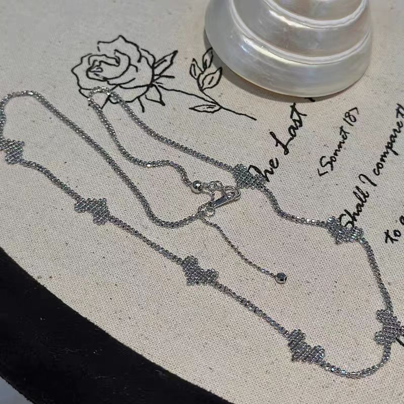 Sterling Silver Heart Link Necklace and Bracelet Set