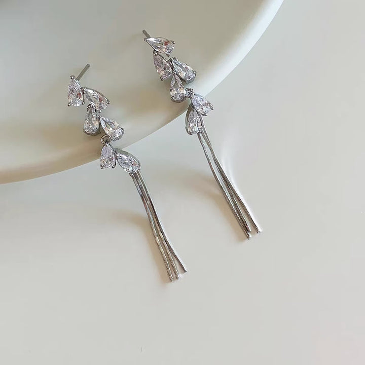 Teardrop Tassel Long Earrings