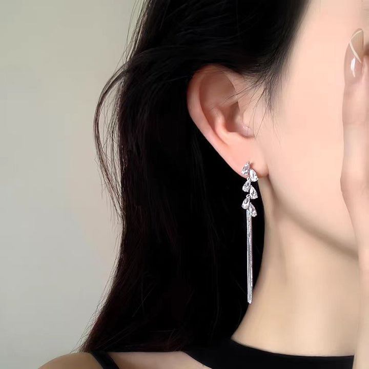 Teardrop Tassel Long Earrings