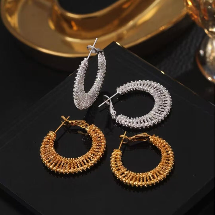 Textured Woven Hoop Earrings