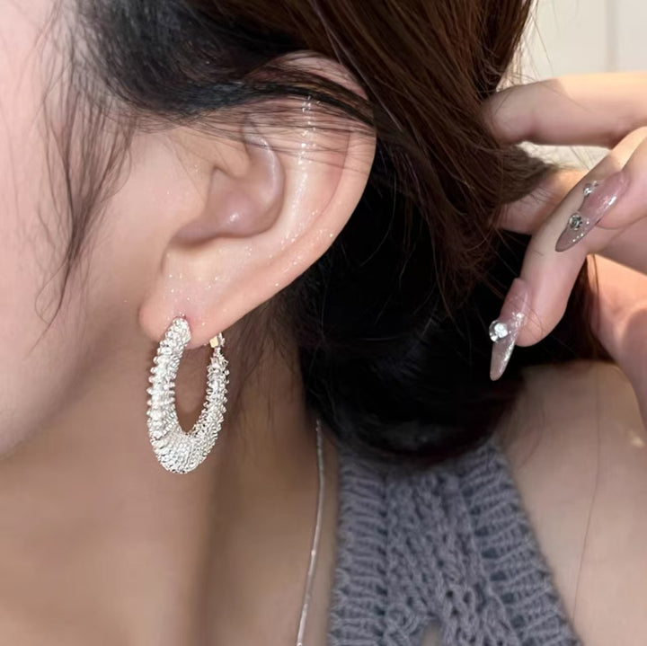 Textured Woven Hoop Earrings