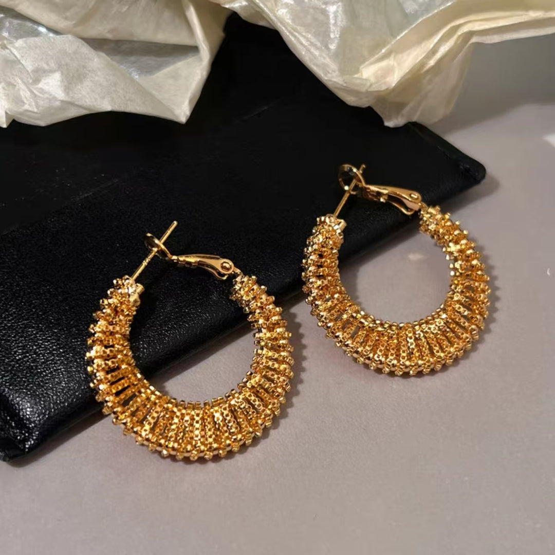 Textured Woven Hoop Earrings
