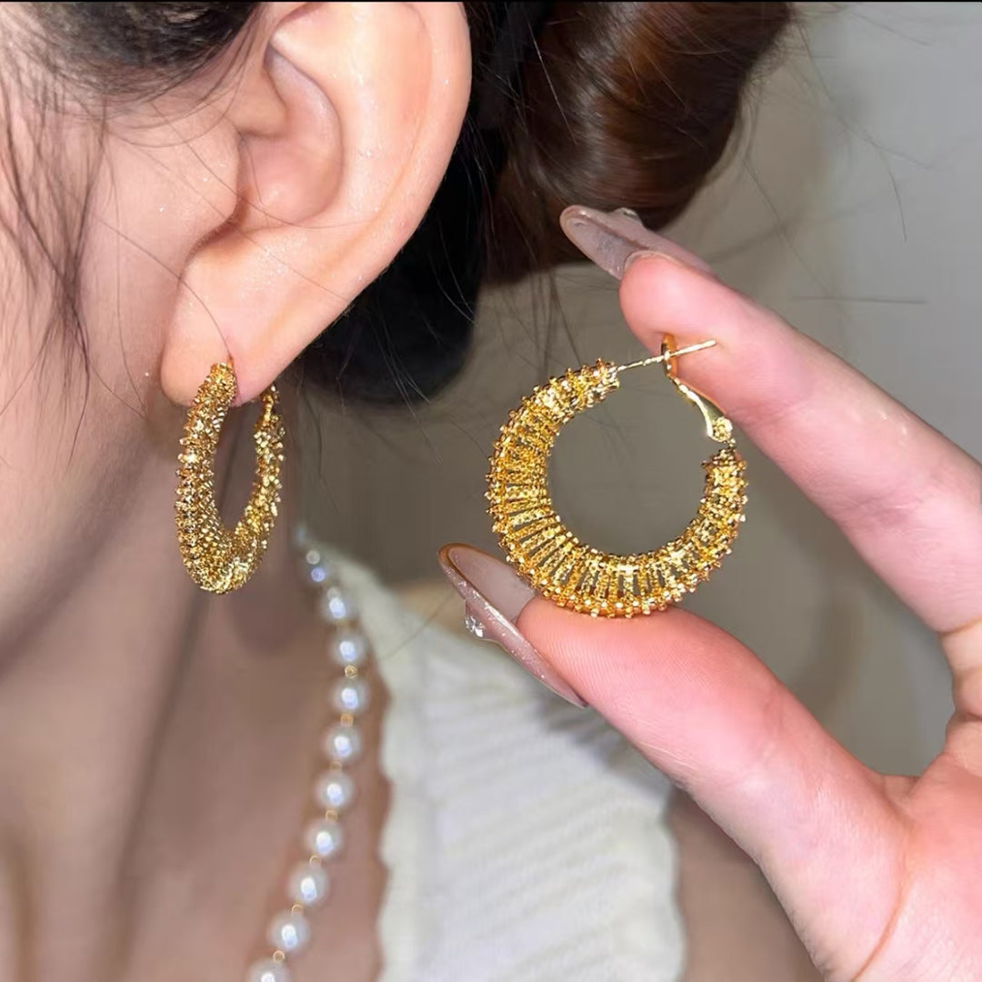 Textured Woven Hoop Earrings