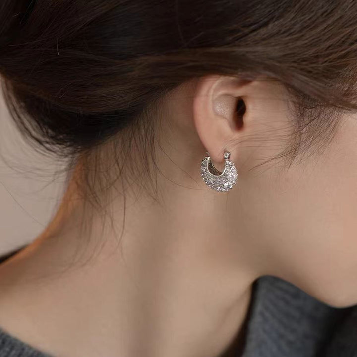 Luxury Paved Zircon Hoop Earrings