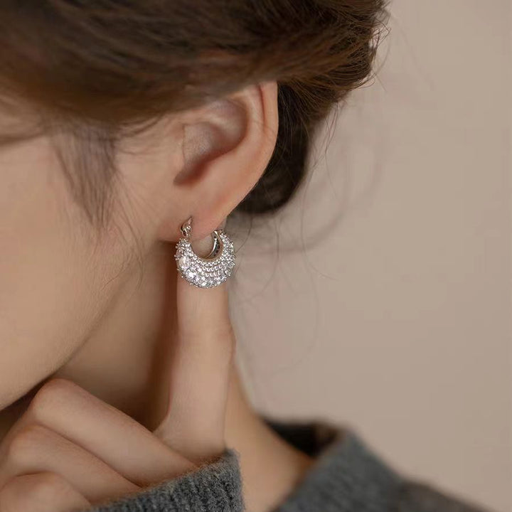 Luxury Paved Zircon Hoop Earrings