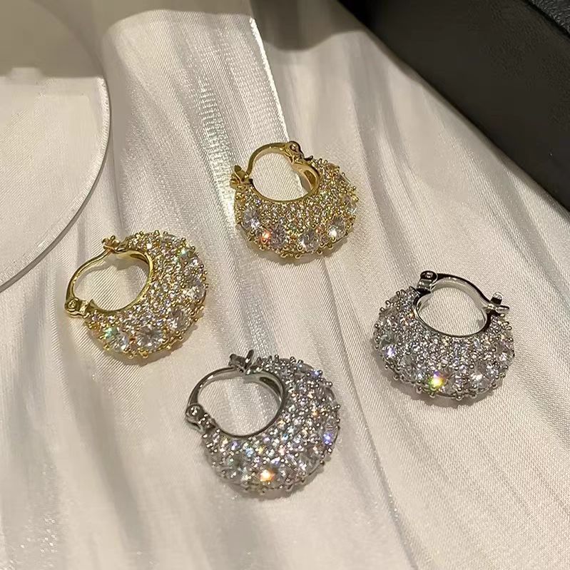 Luxury Paved Zircon Hoop Earrings