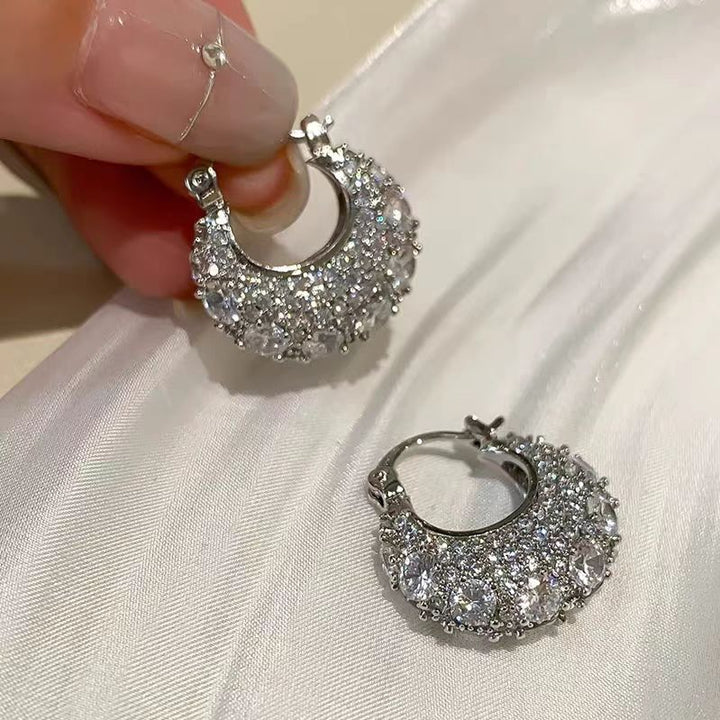 Luxury Paved Zircon Hoop Earrings