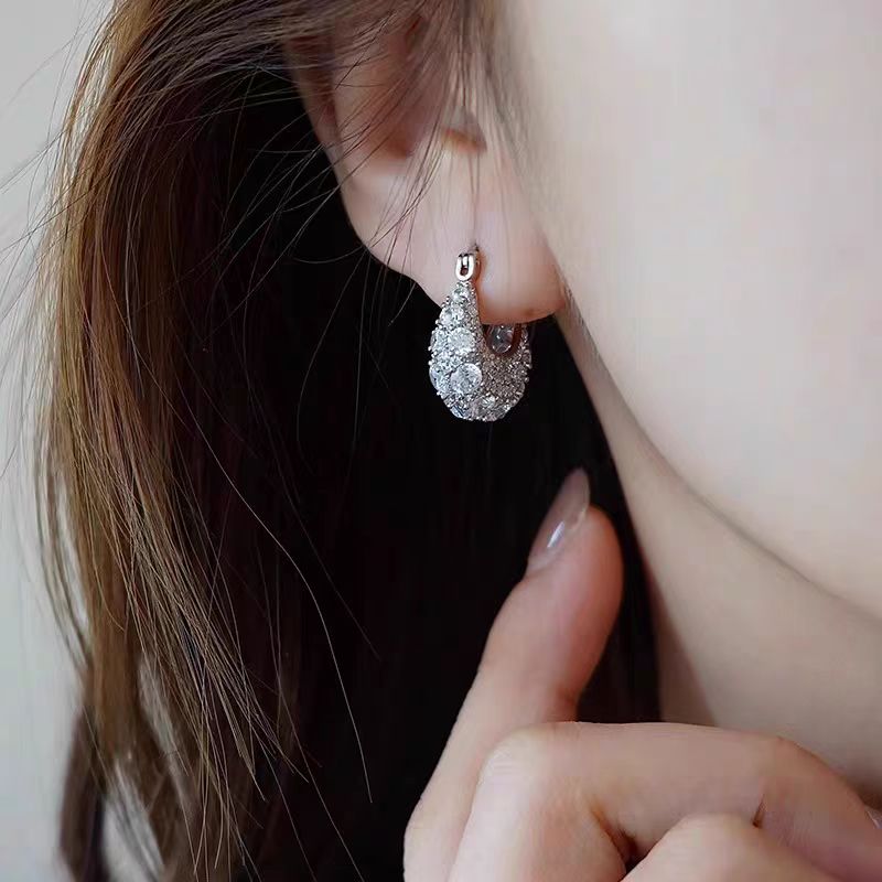 Luxury Paved Zircon Hoop Earrings