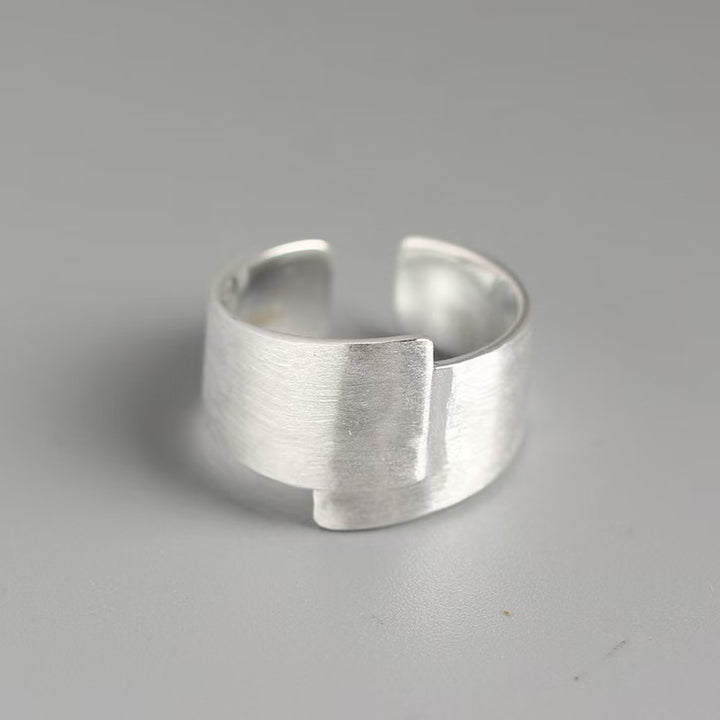 Brushed Sterling Silver Adjustable Ring