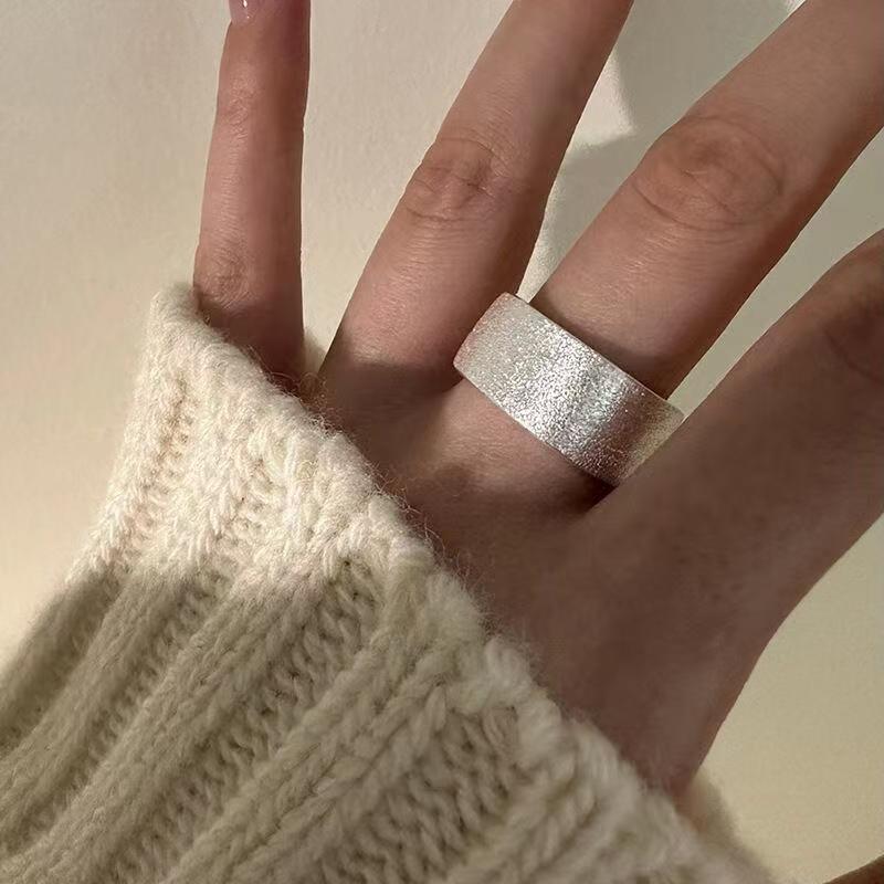 Brushed Textured Wide Band Ring